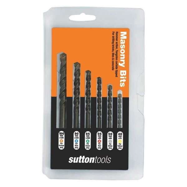 Sutton Tools Masonry Drill Set Standard Fixing - 6 Piece