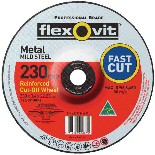 Flexovit Metal Cut-Off Wheel 230 x 3.4 x 22.2mm