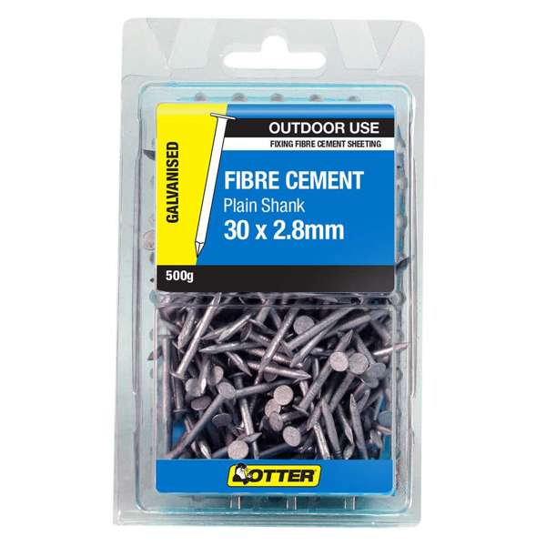 Otter Nail Fibre Cement Sheet Galvanised 30 x 2.80mm (500g)