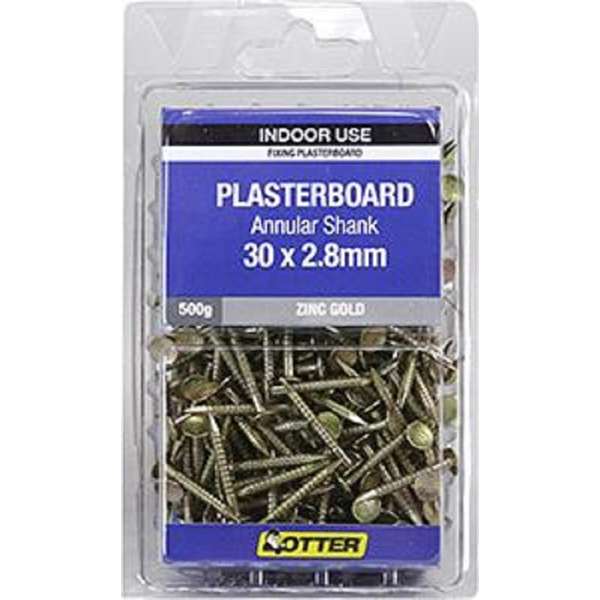 Otter Nail Plasterboard Annular Zinc Plated 30 x 2.80mm (500g)