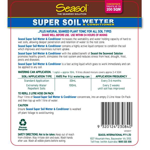 Seasol Soil Super Soil Wetter & Conditioner 2.5L