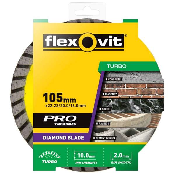 Flexovit Diamond Blade Concrete Brick 105mm