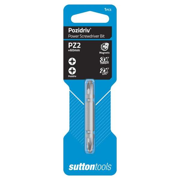 Sutton Tools Screwdriver Bit Pozidriv Double Ended PZ2