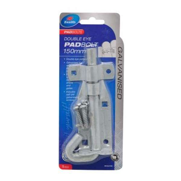 Zenith Padbolt Galv Double Eye 150 x 12mm