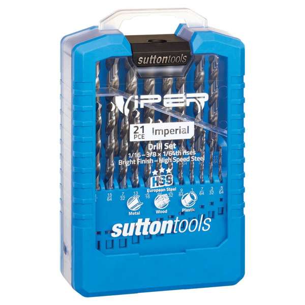 Sutton Tools Imperial Viper Drill Bit Set - 21 Piece