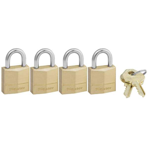 Master Lock Brass Padlock 20mm - 4 Pack