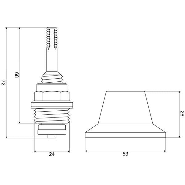 Mildon Forward Bowl Spindle & Flange White
