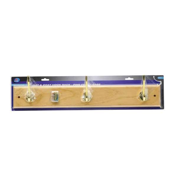 Zenith Pine 3 Hook Hat & Coat Rack