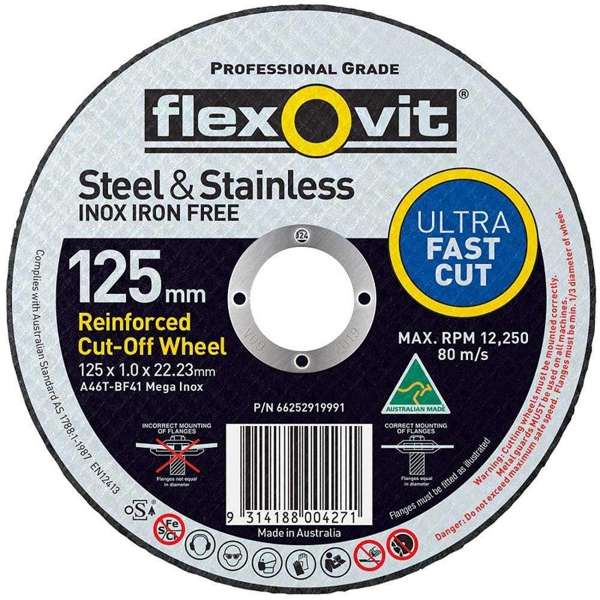 Flexovit Ultra Thin Cut-Off Wheel 125 x 1 x 22mm