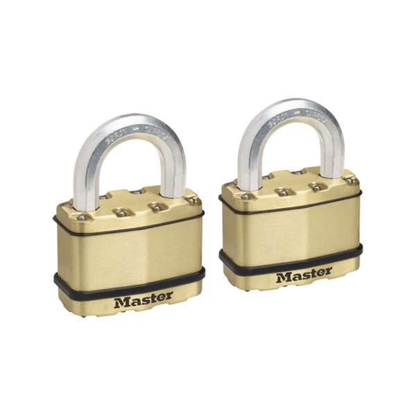 Master Lock Excell Padlock 50mm (25mm Shank) - 2 Pack