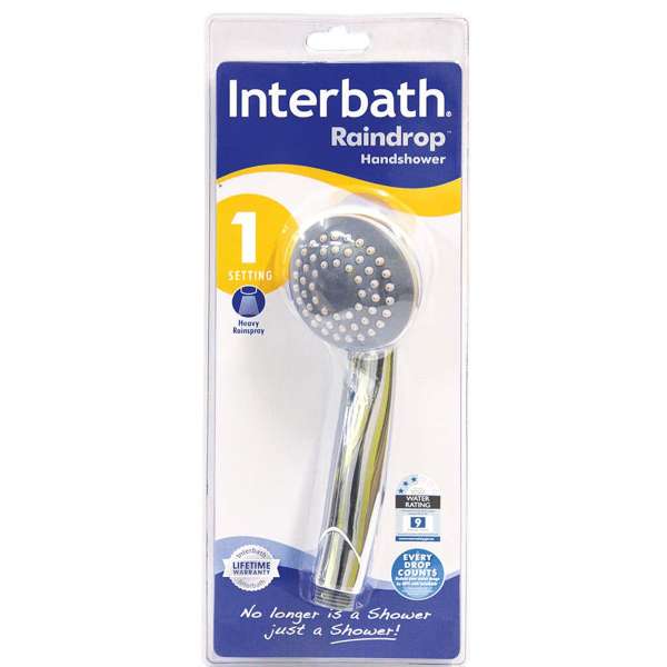 Interbath Raindrop Single Function Hand Shower Chrome