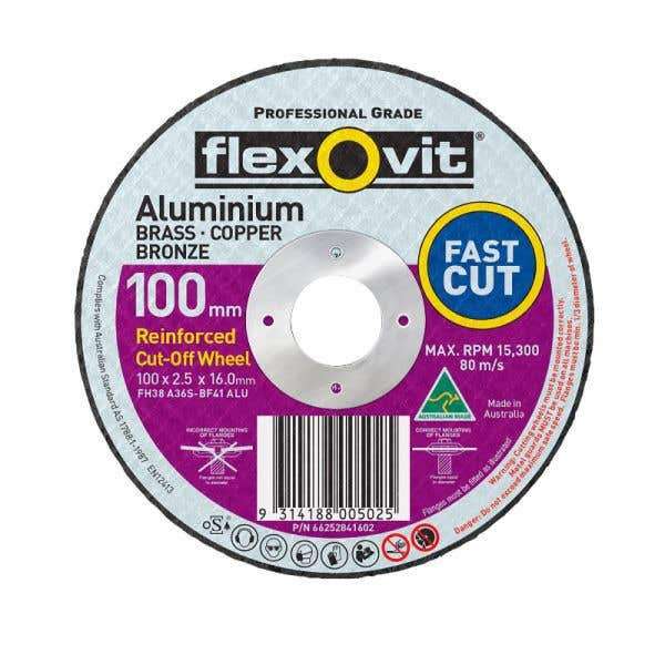 Flexovit Aluminum Cut-Off Wheel 100 x 2.5 x 16mm