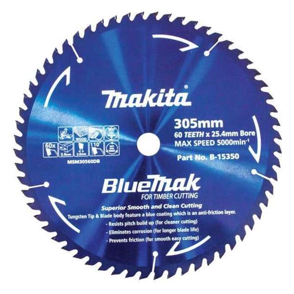 Makita Saw Blade BlueMak 305 x 25.4mm Bore x 60T B-15350