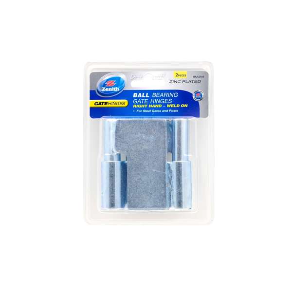 Zenith Zinc Plated Right Hand Ball Bearing Gate & Post Welding Type Hinge - 2 Pack