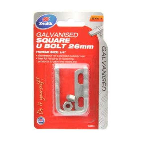 Zenith U Bolt Square Galv 25mm
