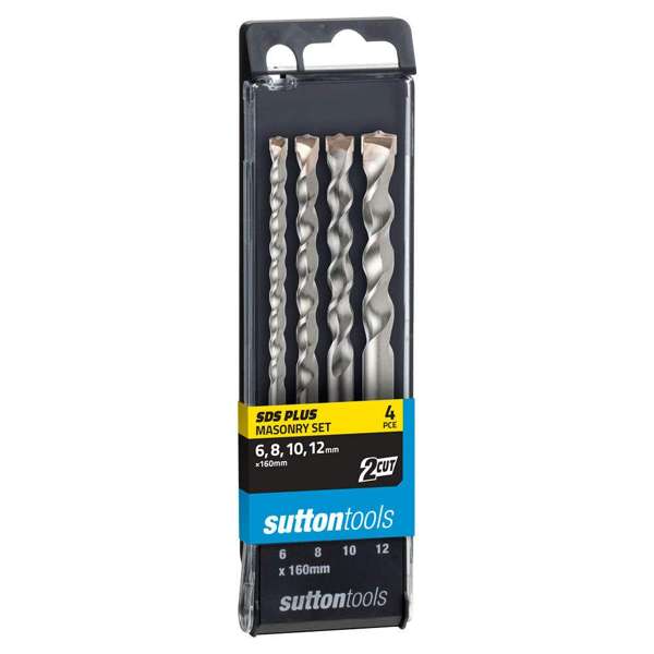 Sutton Tools Masonry Drill Bit Set 2 Cut SDS Plus - 4 Piece