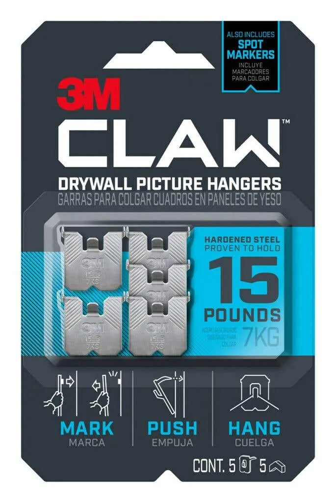 3M Claw Drywall Picture 5 Hanger with Temporary Spot Marker 7kg