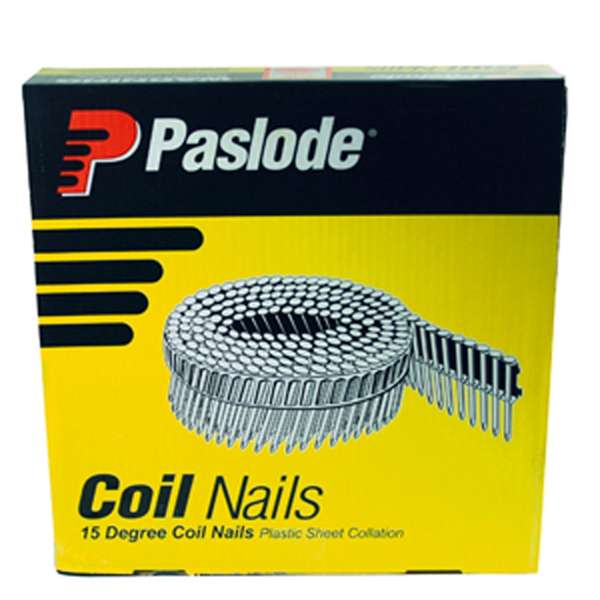 Paslode 32 x 2.5mm Electro Galvanised Screw Hardened 15 Degree PNeumatic Plastic Collated Coil Nails - 3600 Pack - 3600 pack