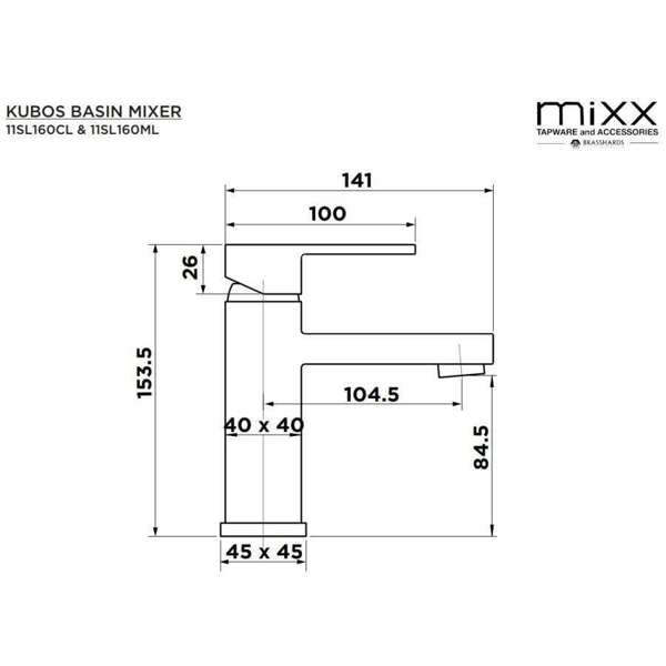 Mixx Kubos Basin Mixer Chrome