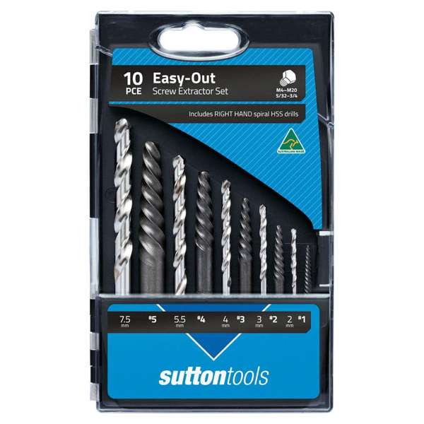 Sutton Tools Easy Out Screw Extractor Set - 10 Piece