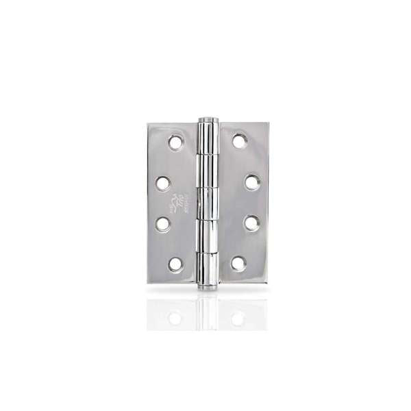 Trio Door Butt Hinge Fixed Pin Polished Stainless Steel 100 x 75 x 2.5mm