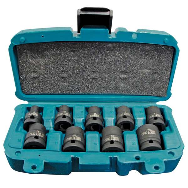 Makita Impact 1/2" Drive SAE Socket Set - 9 Piece T-01208