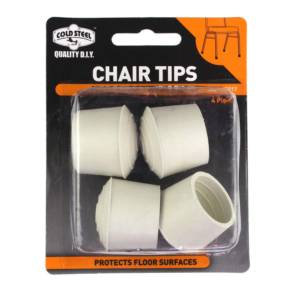 Cold Steel Chair Tips Round White Rubber 25mm