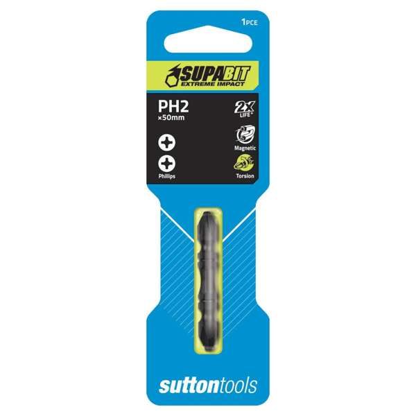 Sutton Tools Impact Double Ended Screwdriver Bits Phillips PH2 x 50mm