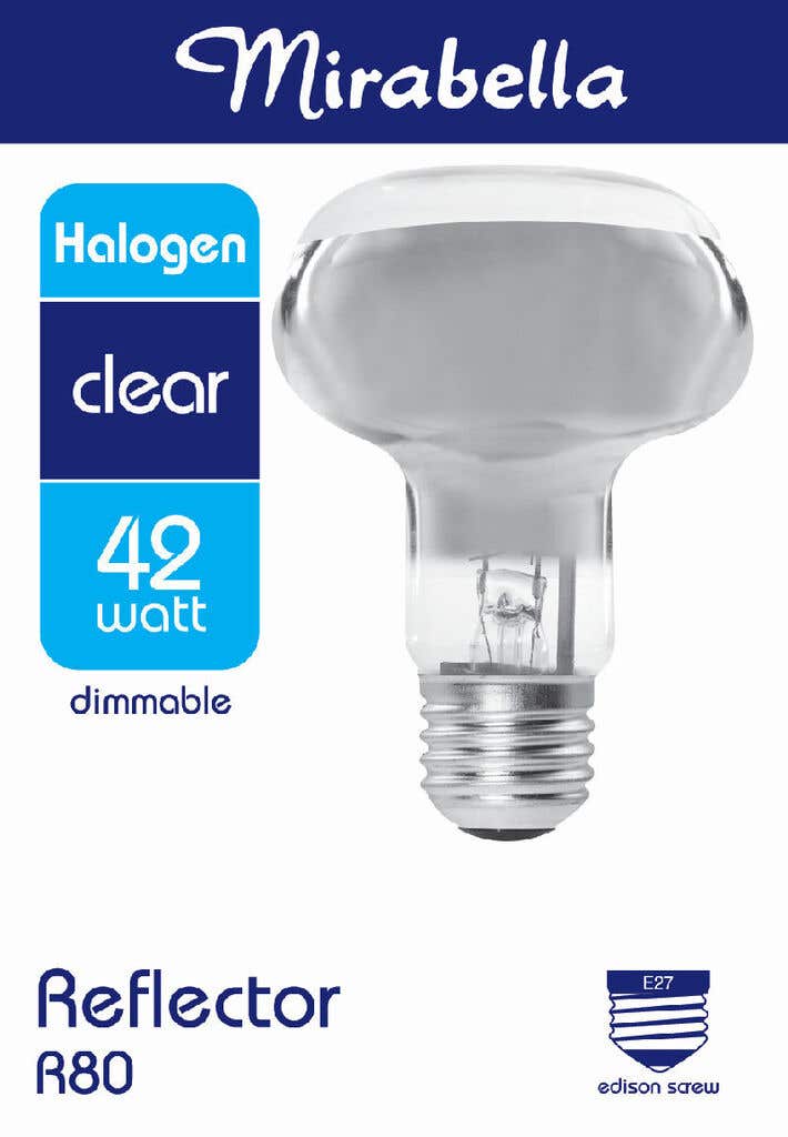 Mirabella Halogen Reflector Globe R80 42W ES Clear