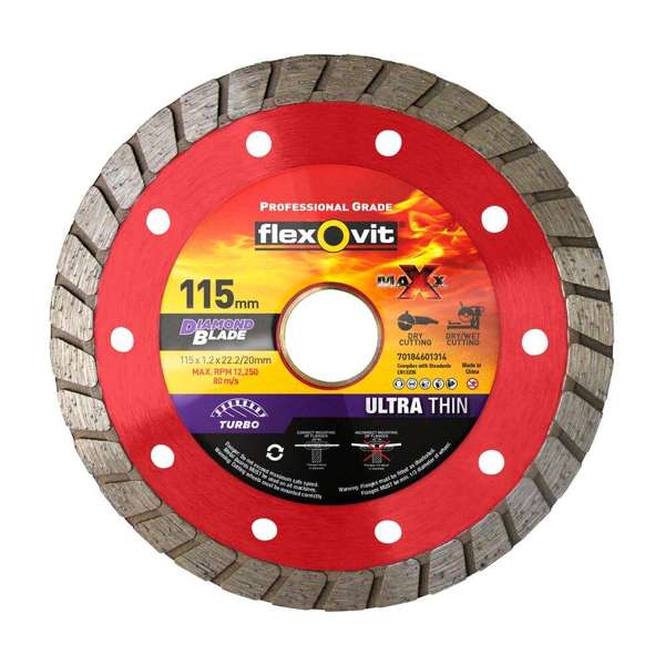 Flexovit Maxx Ultra Thin Diamond Blade 115mm