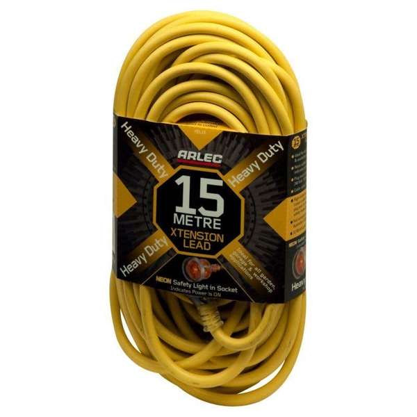 Arlec 10A 3 Core Heavy Duty Extension Lead 15m 1.0mm2