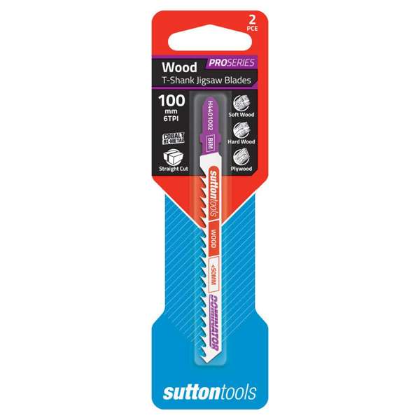 Sutton Tools T-Shank Jigsaw Blade Precision 80mm - 2 Piece