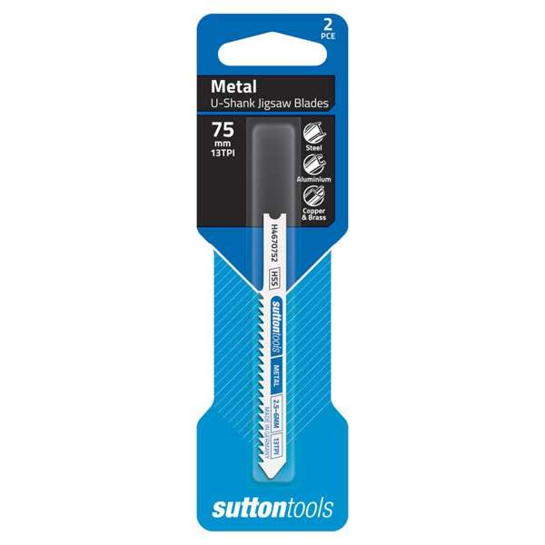 Sutton Tools U-Shank Jigsaw Blade Metal General 75mm - 2 Piece