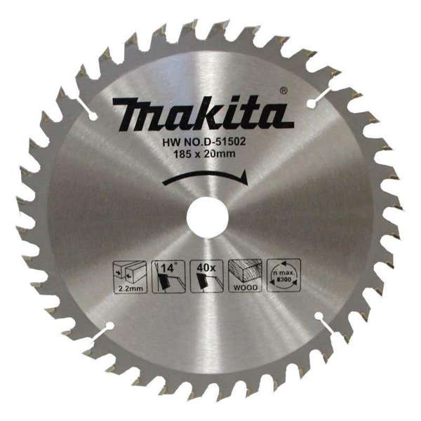 Makita Saw Blade Economy 185 x 20mm Bore x 40T D-51502