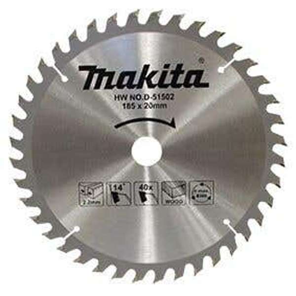 Makita Saw Blade Economy 185 x 20mm Bore x 40T D-51502