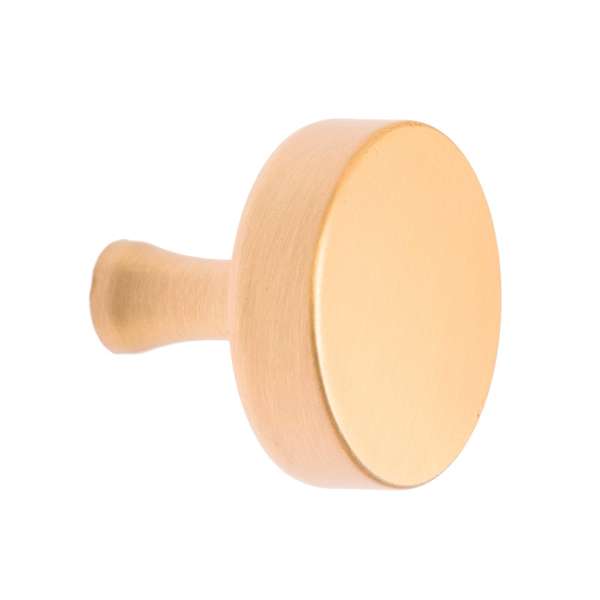 Lane Thick Round Knob Matte Brass 32mm