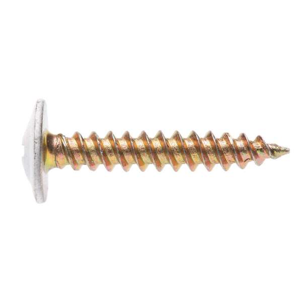 Zenith Timber Screws Button Head Needle Point White 8-15 x 25mm - 100 Pack