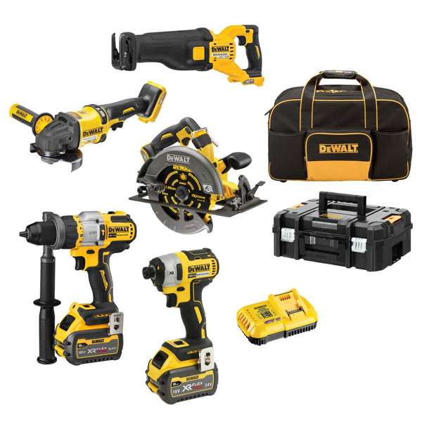 DeWalt 18/54V 9.0Ah Flex Volt XR Combo Kit - 5 Piece DCZ596 x 2T- x E