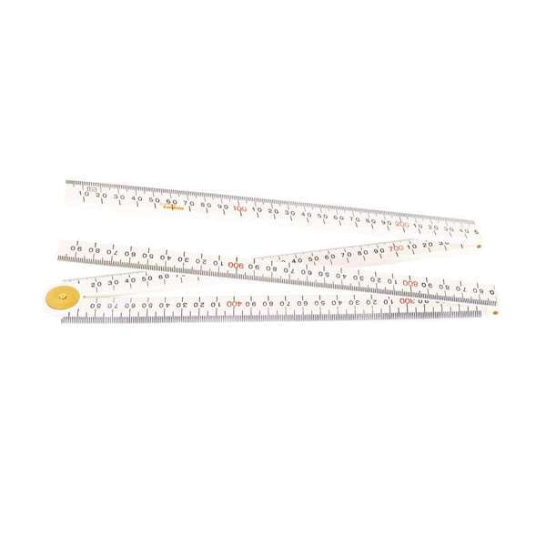 Crescent Lufkin 4 Fold Bevelled Edge Folding Ruler White 1m