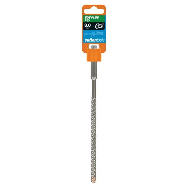 Sutton Tools SDS Plus Reo Masonry Drill Bit 4-Cut 8 x 210mm