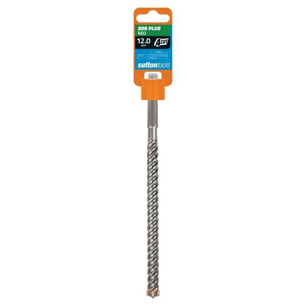 Sutton Tools SDS Plus Reo Masonry Drill Bit 4-Cut 12 x 210mm