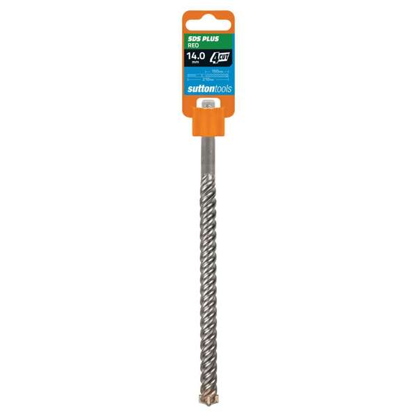 Sutton Tools SDS Plus Reo Masonry Drill Bit 4-Cut 14 x 210mm