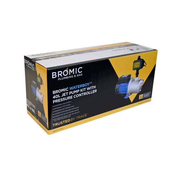 Bromic Waterboy 0.37kW 0.5HP Jet Pump with Controller 40L