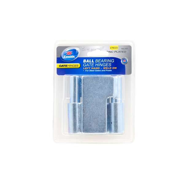 Zenith Zinc Plated Left Hand Ball Bearing Gate & Post Welding Type Hinge - 2 Pack
