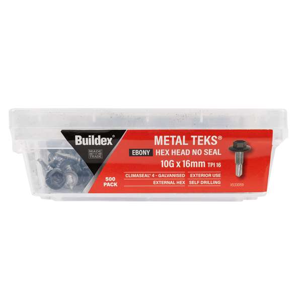 Buildex 10G x 16mm Night Sky Hex Head Metal Tek Screws - 500 Box