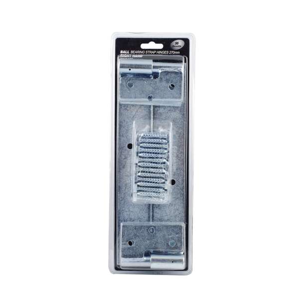 Zenith 270mm Zinc Plated Ball Bearing Strap Right-Handed Hinges - 2 Pack