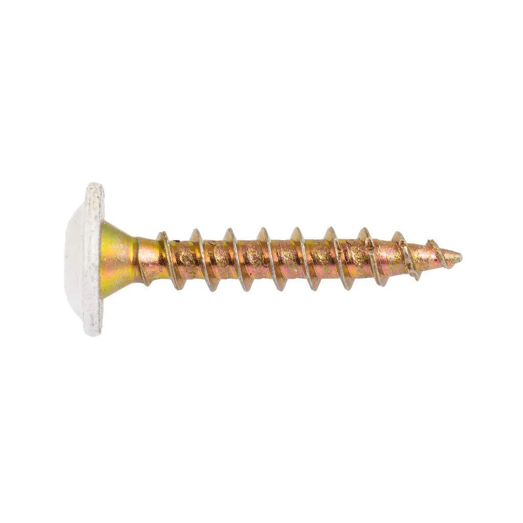 Buildex Cabinet Screw White ZP 10 - 10 x 28mm - 50 Pack