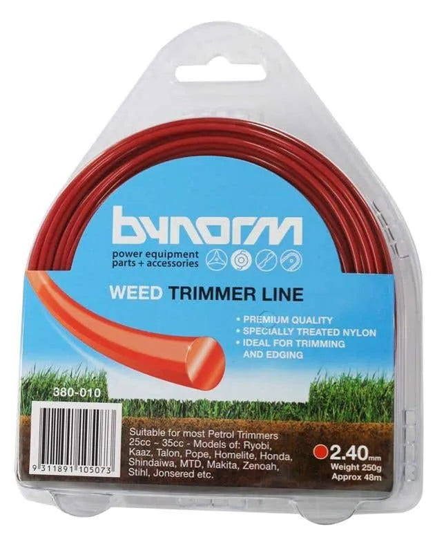 Bynorm Round Whipper Snipper Cord Red 2.4mm 250g