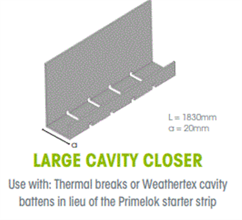 Weathertex Cavity Closer Large 20 x 1830mm #149450