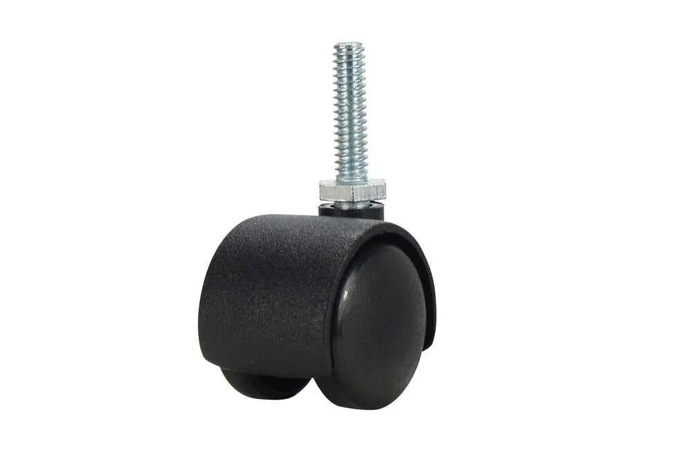 Cold Steel Twin Wheel Hooded 1/4" Thread Furniture Castor 30mm - 2 Pack